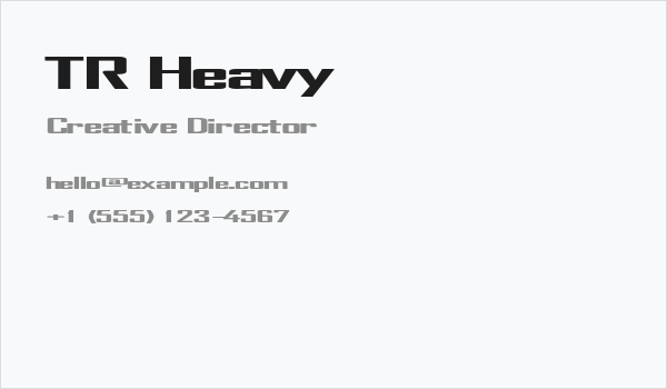TR Heavy Business Card