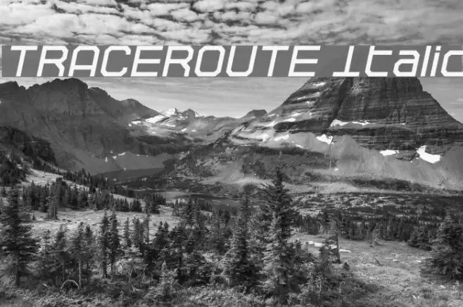 TRACEROUTE Italic Font examples