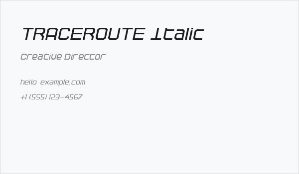 TRACEROUTE Italic Business Card
