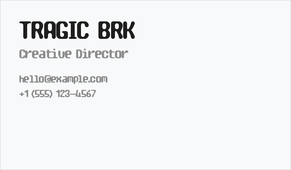 TRAGIC BRK Business Card
