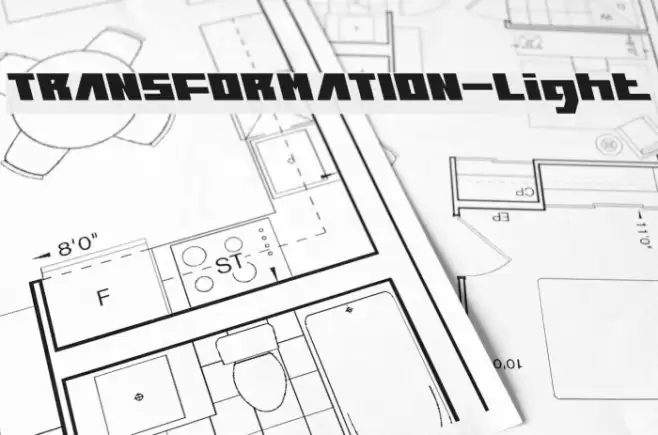 TRANSFORMATION-Light Font examples