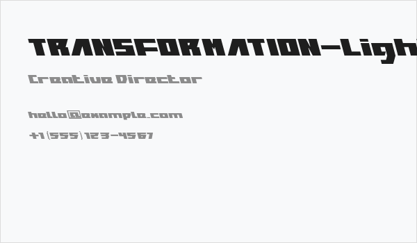 TRANSFORMATION-Light Business Card