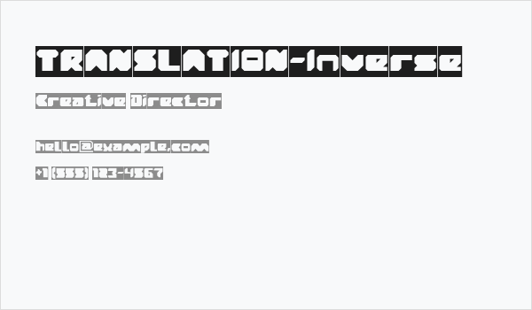 TRANSLATION-Inverse Business Card