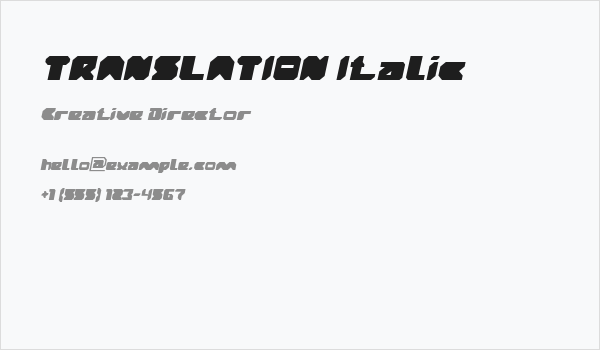 TRANSLATION Italic Business Card