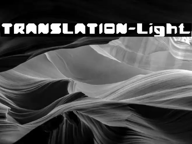 TRANSLATION-Light Font examples