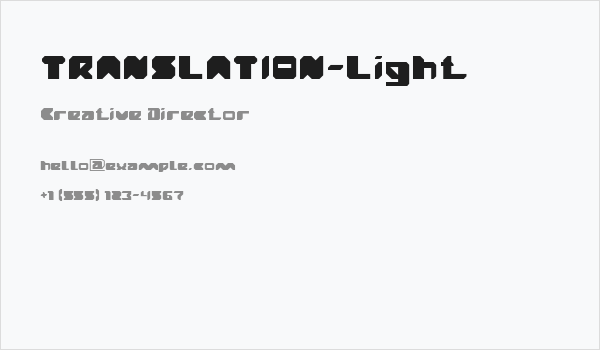 TRANSLATION-Light Business Card