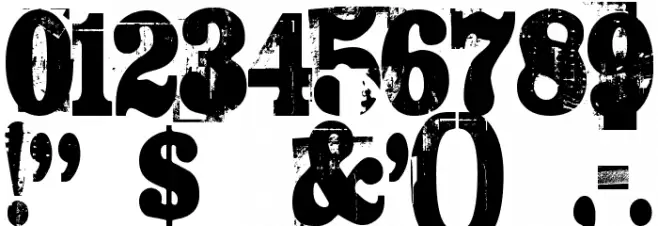 TRASHED Font OTHER CHARS