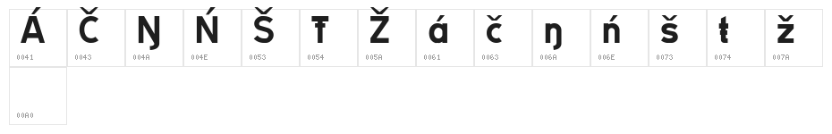 TRATEXVITSAMISK VITSAMISK Character Map
