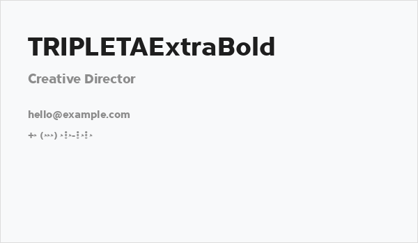 TRIPLETAExtraBold Business Card