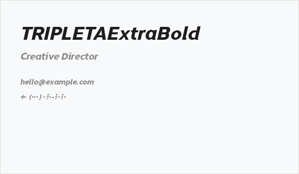TRIPLETAExtraBold Business Card