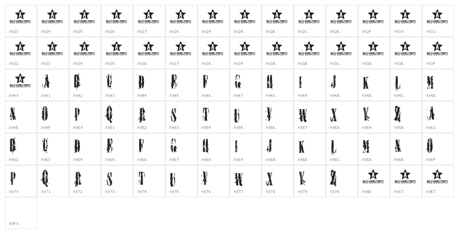TRIUMPH REWIND Character Map