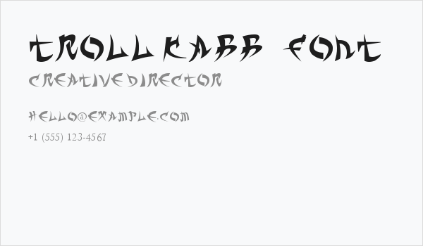 TROLL KABBç FONT Business Card