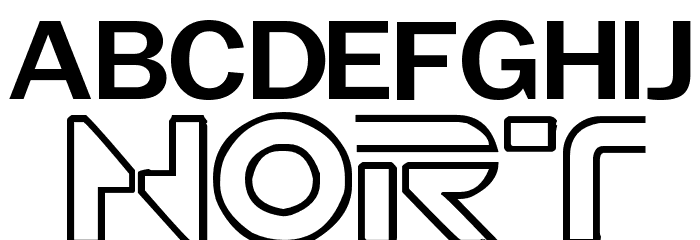 TRON muestre CINE1 Font LOWERCASE