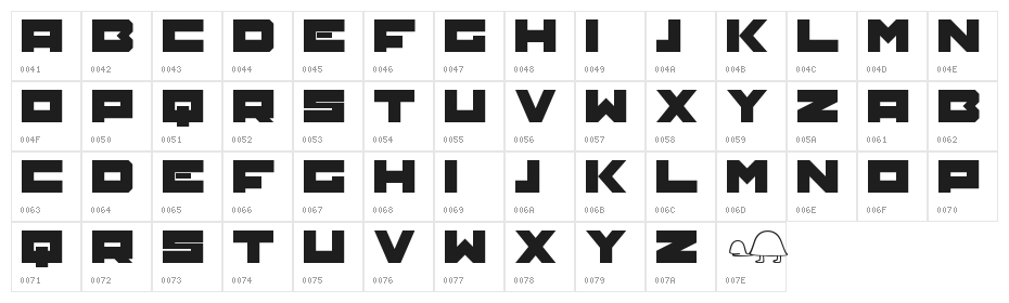 TRTL Regular:Version 1.00 Character Map
