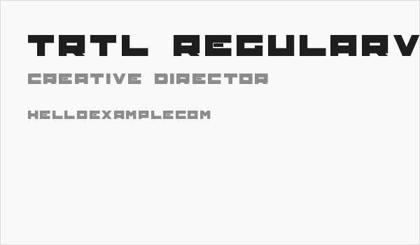 TRTL Regular:Version 1.00 Business Card