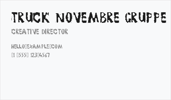 TRUCK NOVEMBRE GRUPPE Business Card