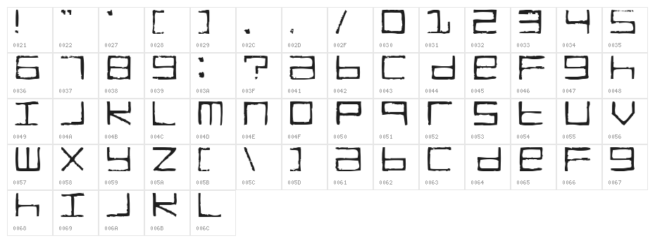 TRUCK Transmission Character Map