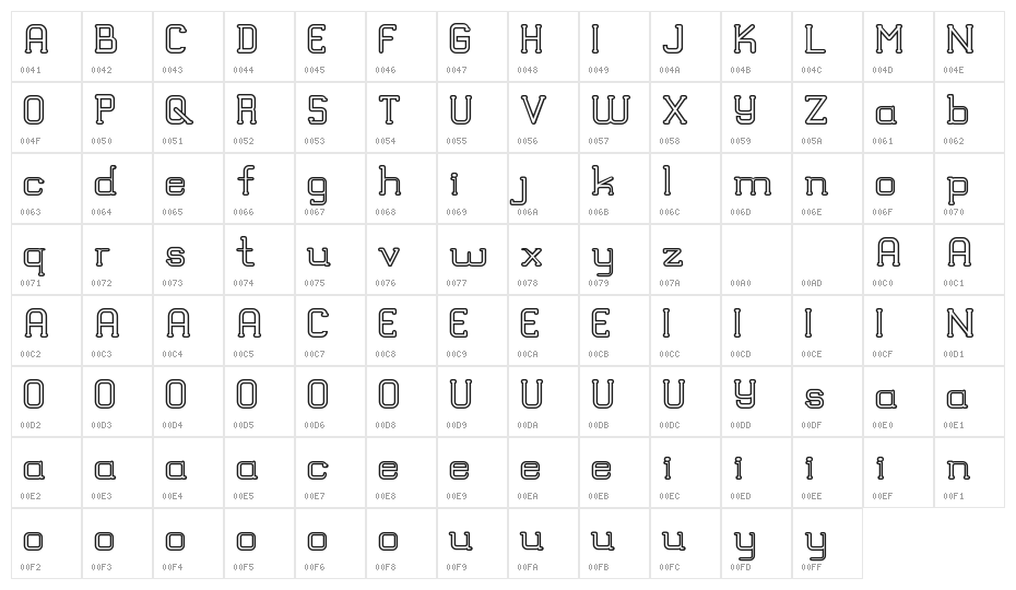 TRUMANS DEMO Outline Character Map