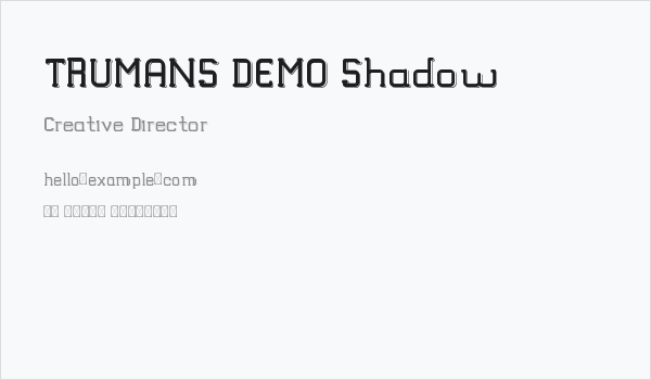 TRUMANS DEMO Shadow Business Card