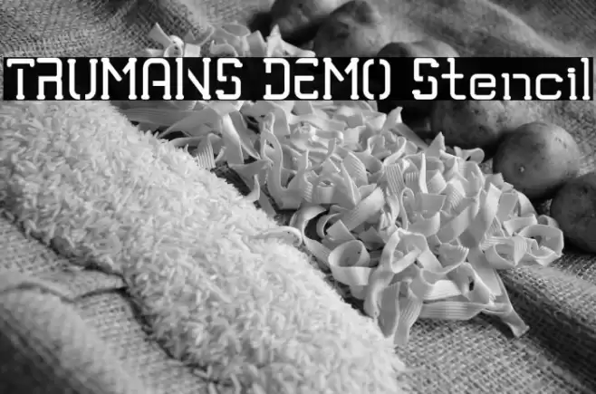 TRUMANS DEMO Stencil Font examples