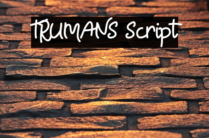 TRUMANS Script Font examples
