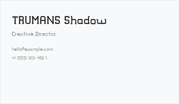TRUMANS Shadow Business Card
