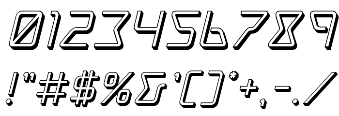 Tracer 3D Italic Font OTHER CHARS