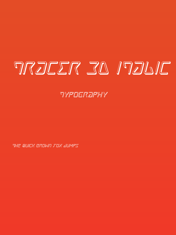 Tracer 3D Italic Poster