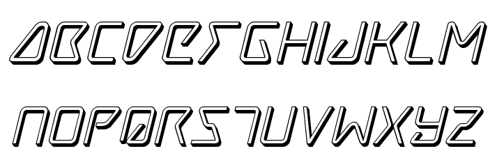 Tracer 3D Italic Font LOWERCASE