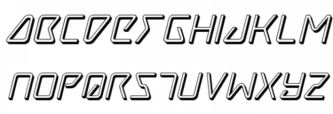 Tracer 3D Italic फ़ॉन्ट लोअरकेस