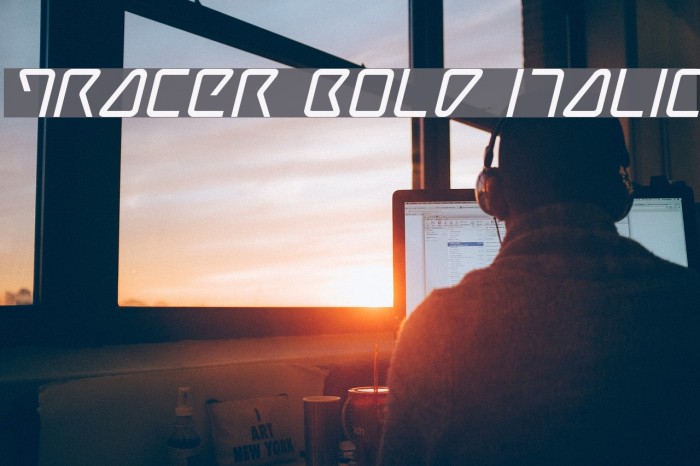 Tracer Bold Italic Font examples