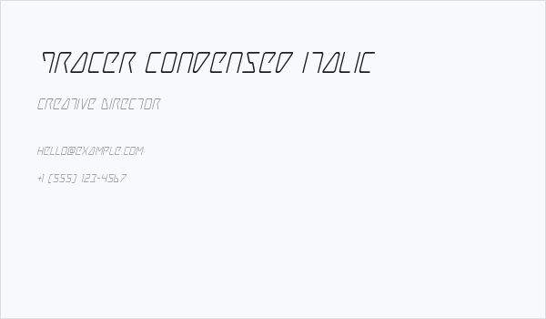 Tracer Condensed Italic Business Card