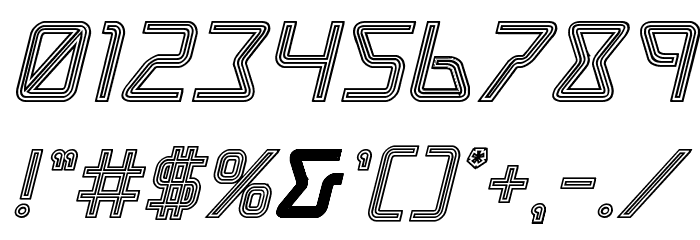 Tracer Engraved Italic Font OTHER CHARS