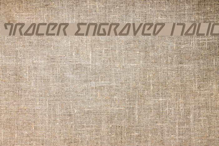 Tracer Engraved Italic Font examples