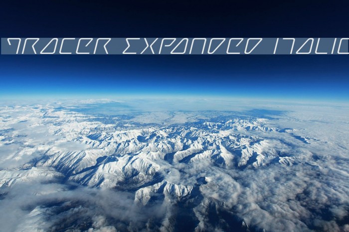 Tracer Expanded Italic Font examples