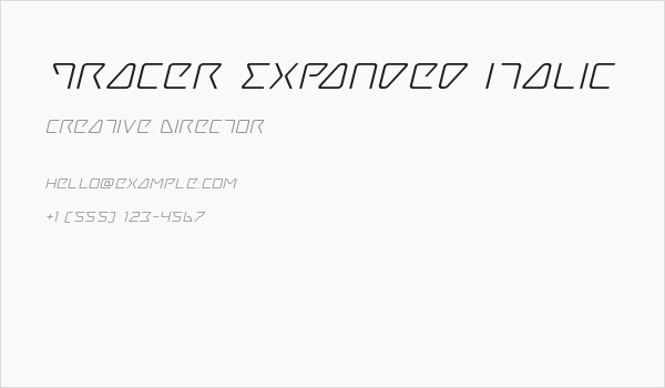 Tracer Expanded Italic Business Card