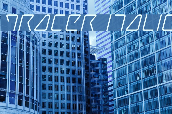 Tracer Italic Font examples