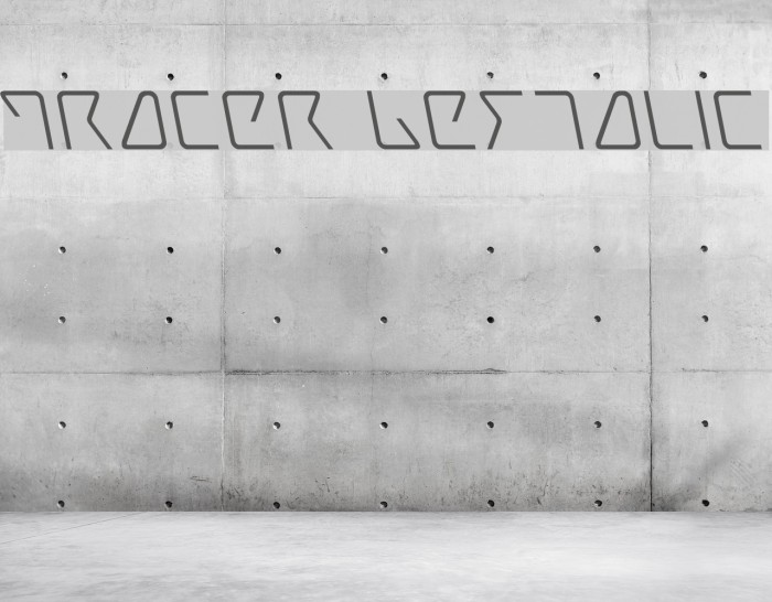 Tracer Leftalic Font examples