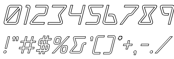 Tracer Outline Italic Font OTHER CHARS