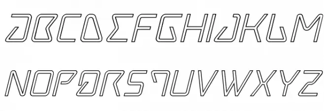 Tracer Outline Italic Schriftart Groß
