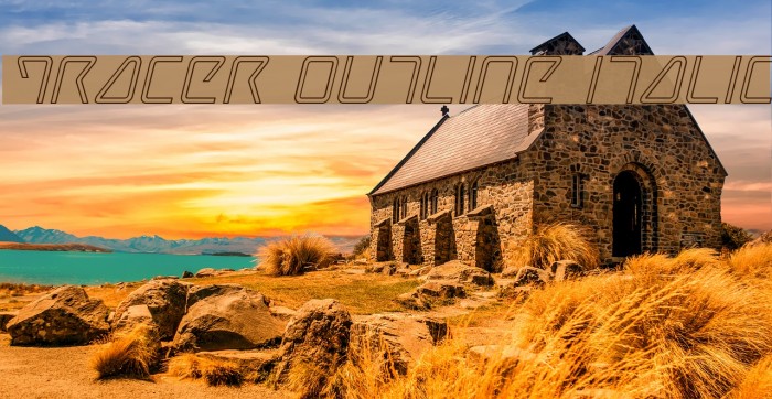Tracer Outline Italic Font examples
