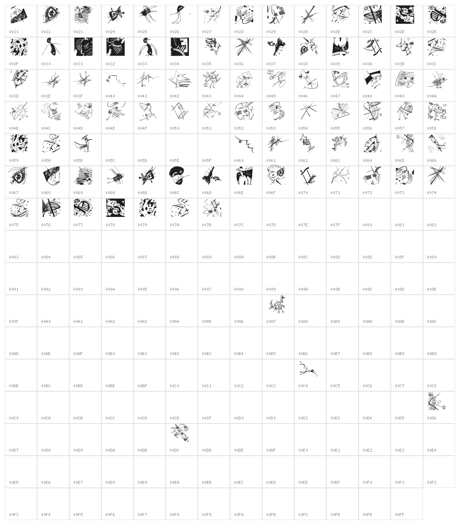 TracesOfKandinsky Character Map