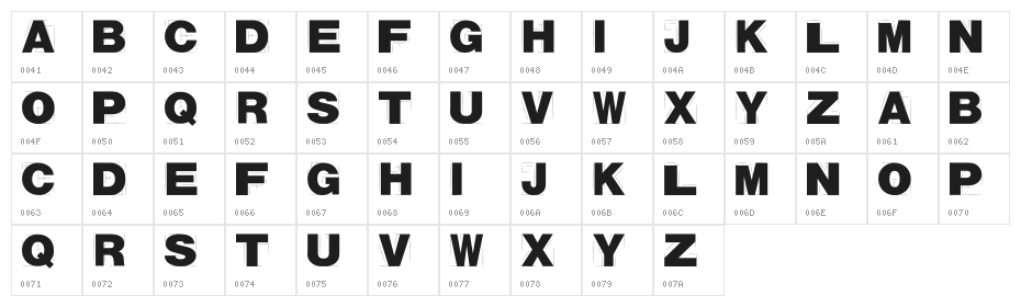 Tracion Normal Character Map