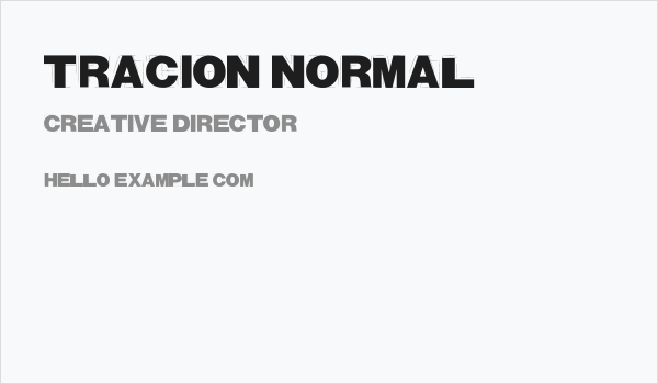 Tracion Normal Business Card