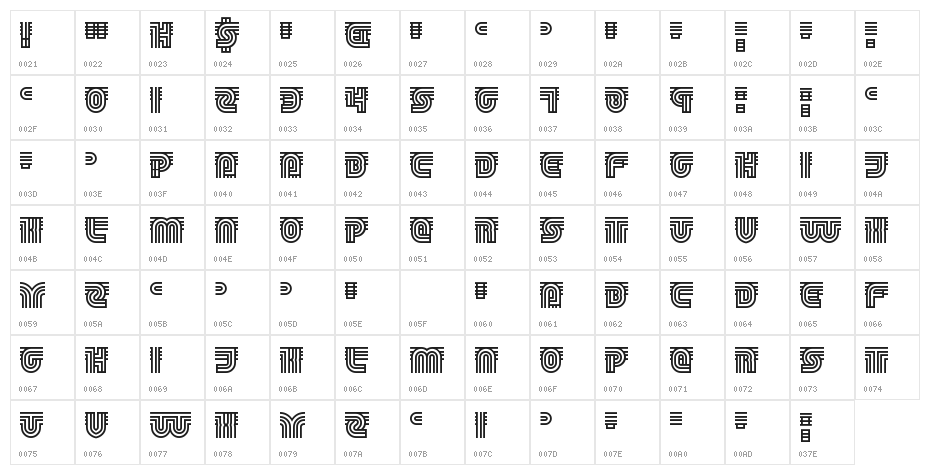 Track and Shield Character Map