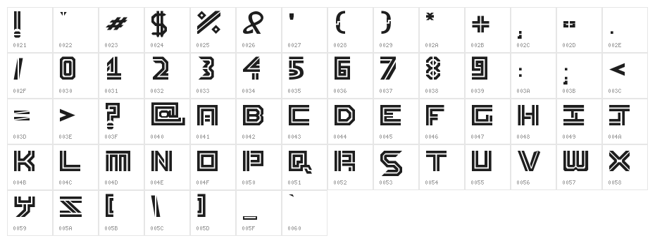 Trackmania Character Map