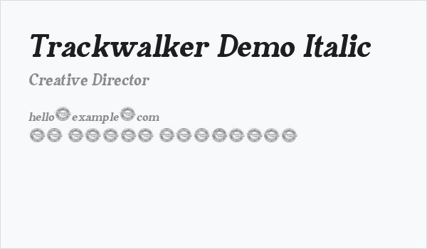 Trackwalker Demo Italic Business Card