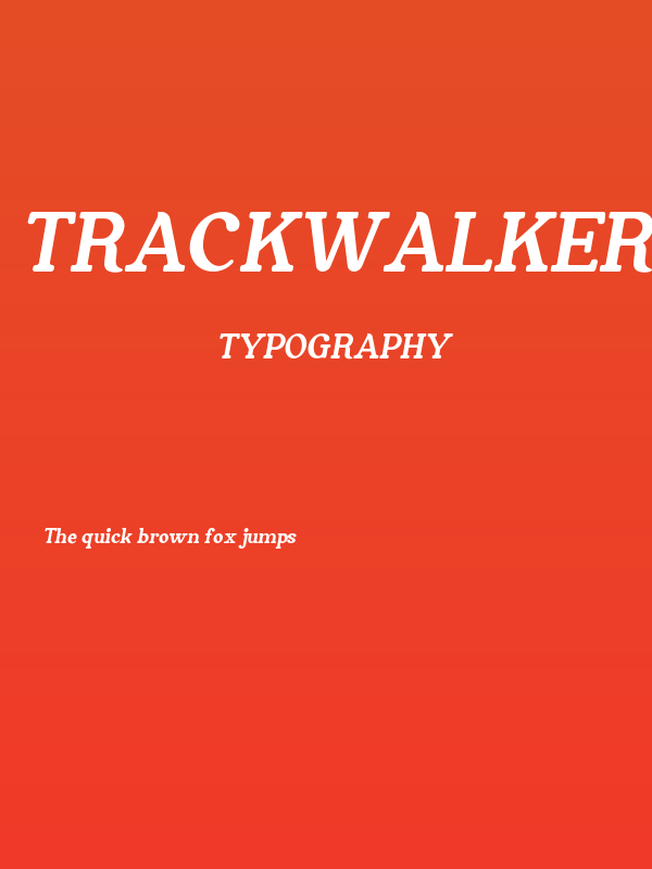 Trackwalker Demo Italic Poster