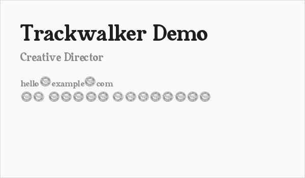 Trackwalker Demo Business Card