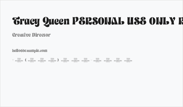 Tracy Queen PERSONAL USE ONLY Regular Business Card